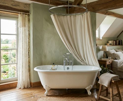 Rideau de douche pour baignoire ilot