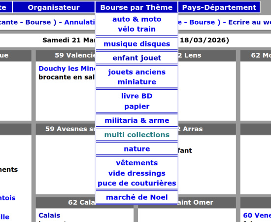 Trouver des brocantes sp�cifiques sur Sabradou